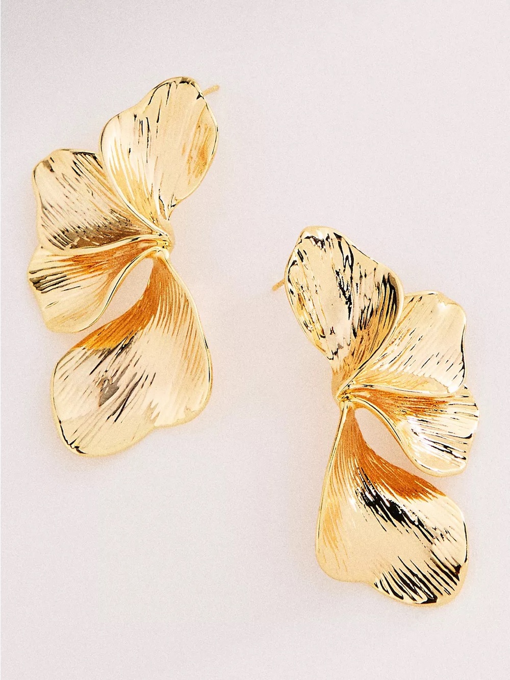 Anthropologie Modern Floral Post Earrings - Gold